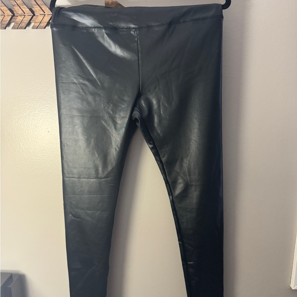 Wild Fable Black Faux Leather Leggings L